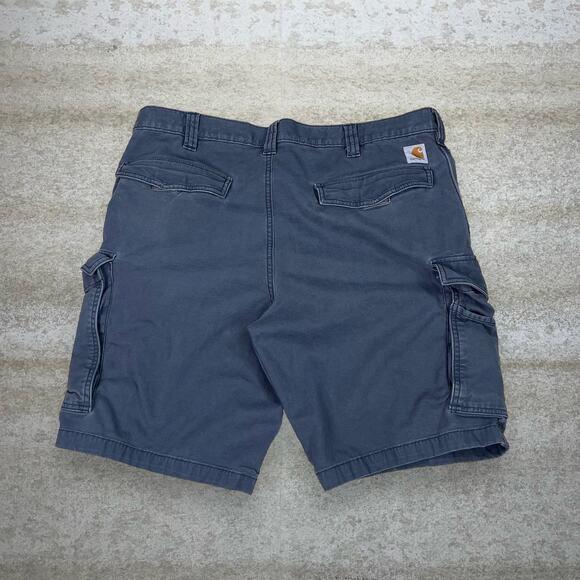 Carhartt Cargo Shorts Dark Grey Canvas White Logo Work 11" Inseam Relaxed Fit - Picture 1 of 4